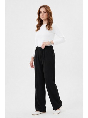 Sentez SZ-5580 Colmar Beli Lastikli Geniş Paça Pantolon #12-25#