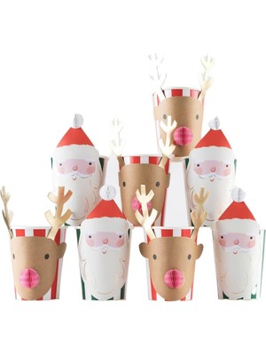 Kazan Hobi Meri Meri - Christmas Honeycomb Cups - Yeni Yıl Bardak (8'li)