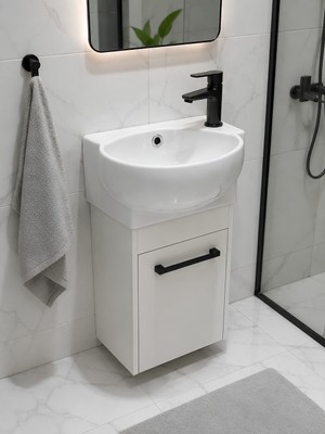 Turkuaz Lavabolu 28x45 Cm Mini Wc Dolabı