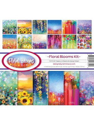 Kazan Hobi Reminisce Floral Blooms Karalama Defteri Koleksiyon Kiti Kağıt El Sanatları