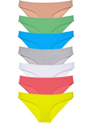 Hace Bazaar 7 Adet Süper Eko Set Likralı Kadın Slip Külot Çok Renkli