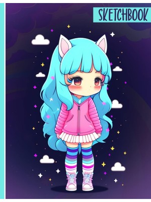 Kazan Hobi Anime Chibi Girl Artist Sketchbook: A Cute Anime Manga Large Blank Paper Sketch Book For Girls, Teens, And Artist Kids To Drawing, Sketching, Journal, Doodling, Coloring | 120 Pages Of "8.5X11".