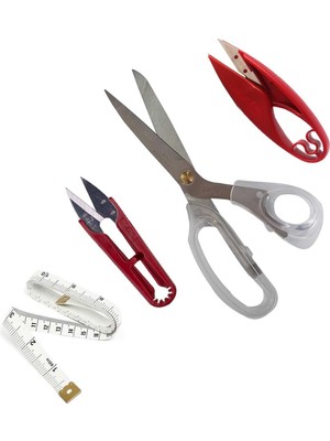 Kazan Hobi 23 cm Plastik Saplı Kumaş Kesim Iplik Temizleme Makası Set