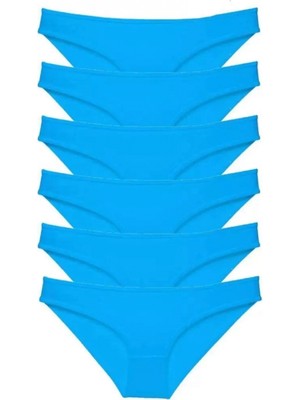 Hace Bazaar 6 Adet Süper Eko Set Likralı Kadın Slip Külot Mavi