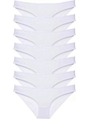 Hace Bazaar 7 Adet Süper Eko Set Likralı Kadın Slip Külot Beyaz