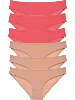 Hace Bazaar 6 Adet Süper Eko Set Likralı Kadın Slip Külot Fuşya Ten