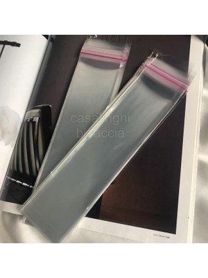 Kazan Hobi Şeffaf Jelatin Poşet 5X20 cm (Kapak Payı Dahil Ölçü) Kendinden Yapışkanlı Bantlı Opp Torba Paketleme - 50 Adet