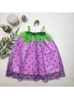 Baby 2-3-4 Yaş Askılı Çilek Kostüm Kız Çocuk Elbise Mor Baby Najmaddin