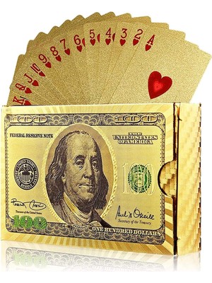 Kazan Hobi Gold Dolar Iskambil Kağıdı Kaygan Plastik Su Geçirmez Oyun Kağıdı CIN383SR