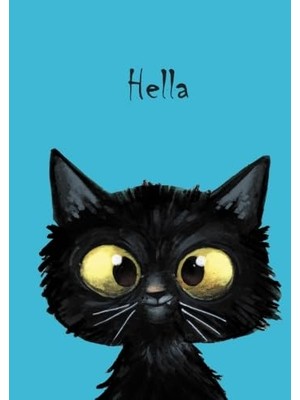 Kazan Hobi Hella: Personalisiertes Notizbuch, Dın A5, 80 Blanko Seiten Mit Kleiner Katze Auf Jeder Rechten Unteren Seite. Durch Vornamen Auf Dem Cover, Eine ... Coverfinish. Über 2500 Namen Bereits Verf