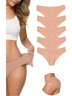Hace Bazaar 5 Adet Kadın Dikişsiz Lazer Kesim Esnek Iz Yapmayan Külot Ten