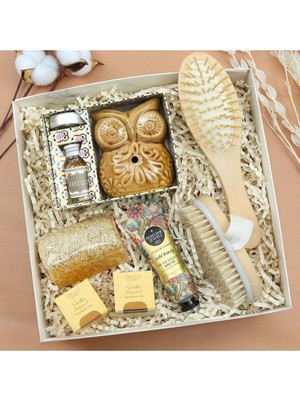 Kazan Hobi Buhurdanlık & Lifli Sabun & Atkılı Fırça & Tarak & Bitki Çayı & El ve Vücut Kremi Spa Hediye Seti