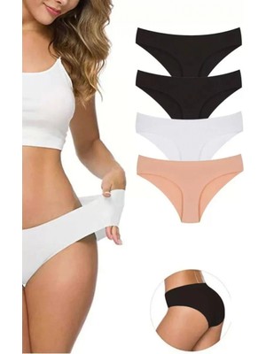 Hace Bazaar 4 Adet Kadın Dikişsiz Lazer Kesim Esnek Iz Yapmayan Külot S4