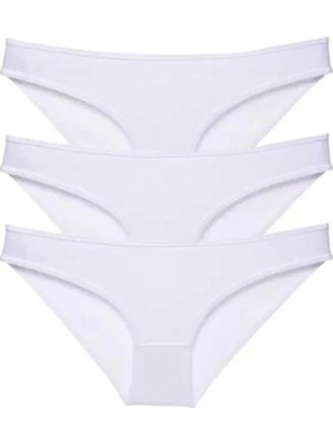 Hace Bazaar 3 Adet Süper Eko Set Likralı Kadın Slip Külot Beyaz