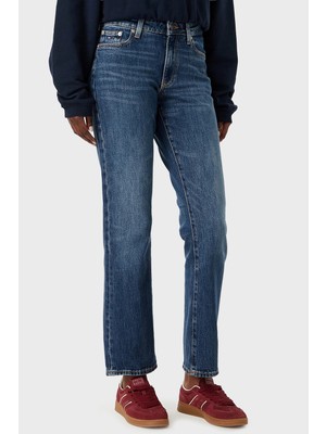 Tommy Jeans Yüksek Bel Pamuklu Wide Leg Jeans Kadın Kot Pantolon DW0DW23019 1bk