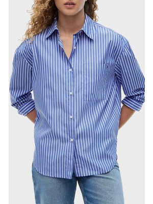 Tommy Hilfiger Poplin Çizgili Oversize Gömlek Kadın Gömlek WW0WW51120 0bh