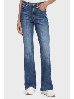 Tommy Jeans Pamuklu Slim Fit Yüksek Bel Ispanyol Paça Jeans Kadın Kot Pantolon DW0DW23077 1bk