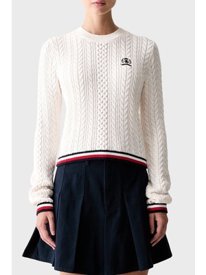 Tommy Jeans Bisiklet Yaka Saç Örgü Kazak Kadın Kazak DW0DW22933 Ybh