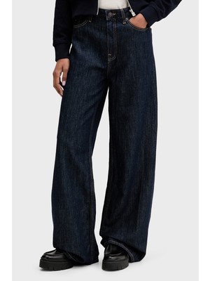 Tommy Jeans Pamuklu Yüksek Bel Geniş Paça Jeans Kadın Kot Pantolon DW0DW23093 1bk