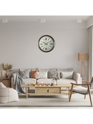 Gees Global Eskitme Royal 40 cm Metal Duvar Saati