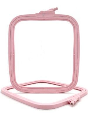 Kazan Hobi Nurge Pembe Orta (No:3) Plastik Kare Nakış Kasnağı, Çapraz Dikiş Çemberleri, Zımba Iğne Halkası, Kendin Yap El Işi Dikiş, Abs Plastik Nakış Çemberleri
