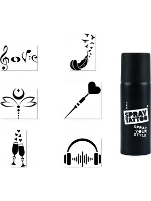 Kazan Hobi Holiday Tasarımlar Spray Tattoo Geçici Sprey Dövme Seti