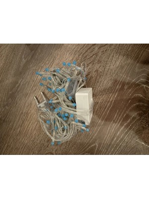 Gees Global 10 M 100 LED Damla Uçlu Mavi Işık Şeffaf Kablo