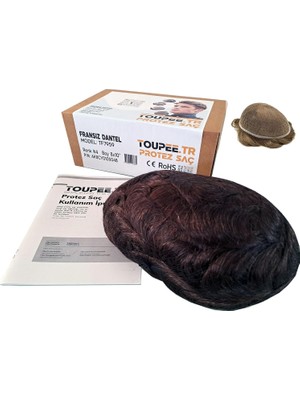 Kazan Hobi TF7959 Fransız Dantel, Erkekler Için Protez Saç, Toupee For Men, Doğal Dalgalı Insan Saçı, Remy SAÇ,%130 Saç Yoğunluklu, Saç Değiştirme Sistemi, Peruk, Ce Roh (#4 Orta Kahverengi)