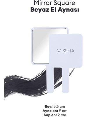 Kazan Hobi Mıssha Şık Tasarımlı Beyaz El Aynası Mirror Square (White)