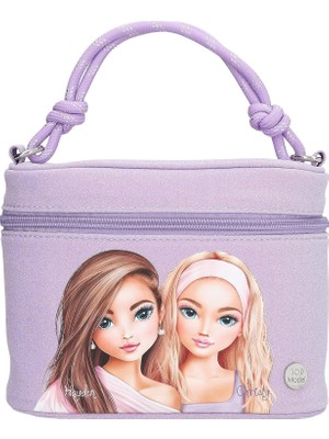 Kazan Hobi Depesche 13538 Topmodel - Beauty And Me Kozmetik Çantası, Pembe Kozmetik Çantası, Model Motifli ve Parıltılı, Ayna Dahil