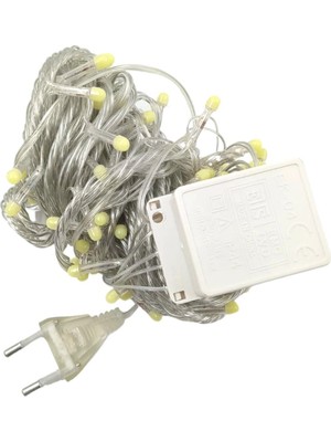 Gees Global 10 M 100 LED Damla Uçlu LED Işık Beyaz Işık Şeffaf Kablo Çeşidi