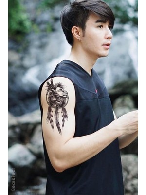 Kazan Hobi Bearpear Düşkapanı Dövme, Aslan Dövmesi, Geçici Dövme, Üniseks Tattoo, Vücut Dövmesi