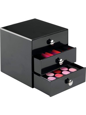 Kazan Hobi Interdesign Bosphorus 35360ES 3 Çekmeceli Organizer, Akrilik, Siyah
