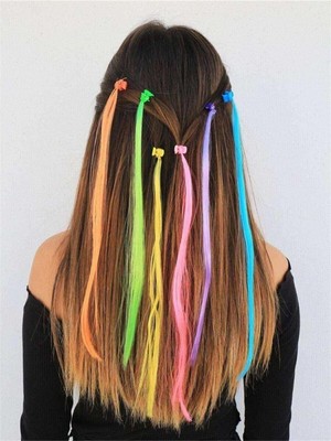 Kazan Hobi Rengarenk Unicorn 6'lı Takma Postiş Saç Toka Pembe Mavi Sarı Mor Yeşil Renkli