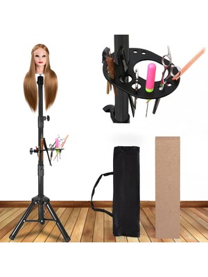 Kazan Hobi Alileader 55 Inç Peruk Standı Başlıklı Tripod Ağır Hizmet Peruk Standı Tripod Peruk Baş Standı Manken Başı Peruk Tripod Standı Alet Tepsili (Manken Başı Dahil Değildir)