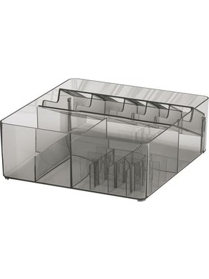 Kazan Hobi Ikea Çekmece Içi Makyaj Düzenleyici 32X28X10 cm Makyaj Organizeri Füme Renk Bölmeli Kutu