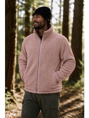 Ghassy Co. Erkek Pro Termal Iç Dış Sherpa Sonbahar Kış Tam Fermuarlı Peluş Sweatshirt