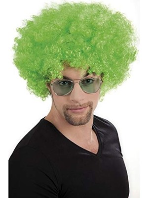 Kazan Hobi Bulutretail Yeşil Renk Kıvırcık Afro Bonus Peruk