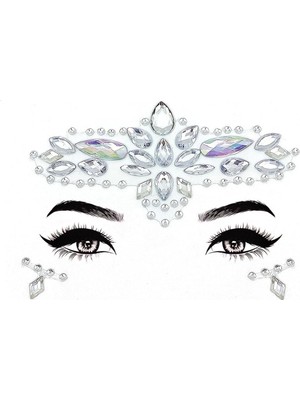 Kazan Hobi Bearpear Lotus Figürlü Holografik Kristal Yüz Taşı Face Sticker