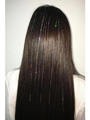 Kazan Hobi Gri Renk Simli Saç Aksesurı/saç Işıltısı Yan Postiş Hair Tinsel Shiny Hair