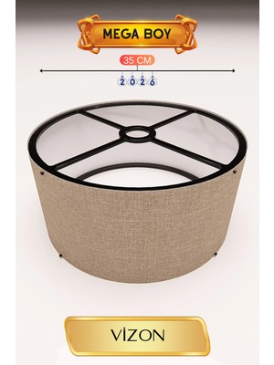 Gees Global 35 cm Ölçülü Vizon Lambader Başlığı Mega Boy
