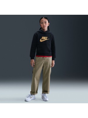 Nike Club Fleece Hoodie Gold Satn Çocuk Siyah Sweatshirt
