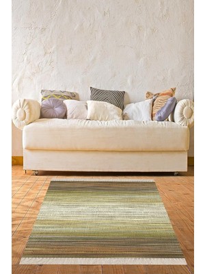 Kazan Hobi Pelangi Batik Renk Geçişli Mermer Desen Dijital Baskı Yıkanabilir Kaymaz Taban Salon Halısı ve Yolluk, Yeşil 160 x 250