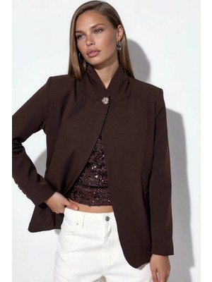 Hiccup Kadınlar Bdart Şal Yaka Blazer Mocha Kahvesi