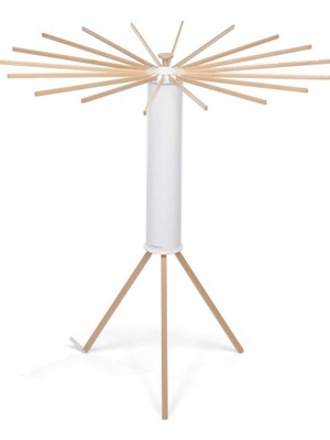 Kazan Hobi Foppapedretti Ahtapot Myhome Çamaşır Askısı, Alüminyum/pvc/ahşap Kayın, Beyaz, 112 x 112 x 121 Cm, Reggiera Doğal Renk