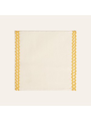 Kazan Hobi Nilüfer Su Taşı Nakışlı Keten Peçete 45X45 cm Sarı