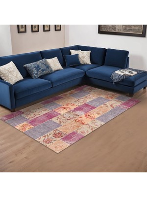 Kazan Hobi Lina Kadife Kaymaz Pamuk Tabanlı Yıkanabilir Antibakteriyel Salon Halısı 100X150