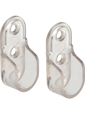 Kazan Hobi BADEM10 Askı Flanşı Oval Dolap Elbise Askı Asma Aparatı Plastik Aparat 45 mm (2 Adet)