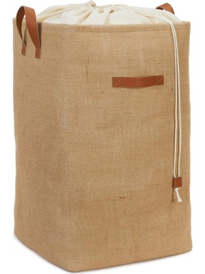 Kazan Hobi Ocean Home Textile Ağzı Büzgülü Jüt Çamaşır Sepeti 36 x 36 x 57 cm