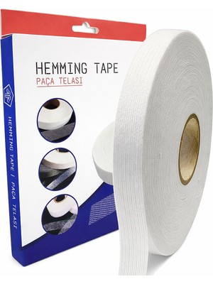 Kazan Hobi Modern Teknik Tekstil Şerit Ipli Biye Tela 1.5 cm x 100 M - Tek Tarafı Yapışkanlı Tela - Ütü ile Yapıştırılan Tela - Dokumasız Uygulama (Beyaz)